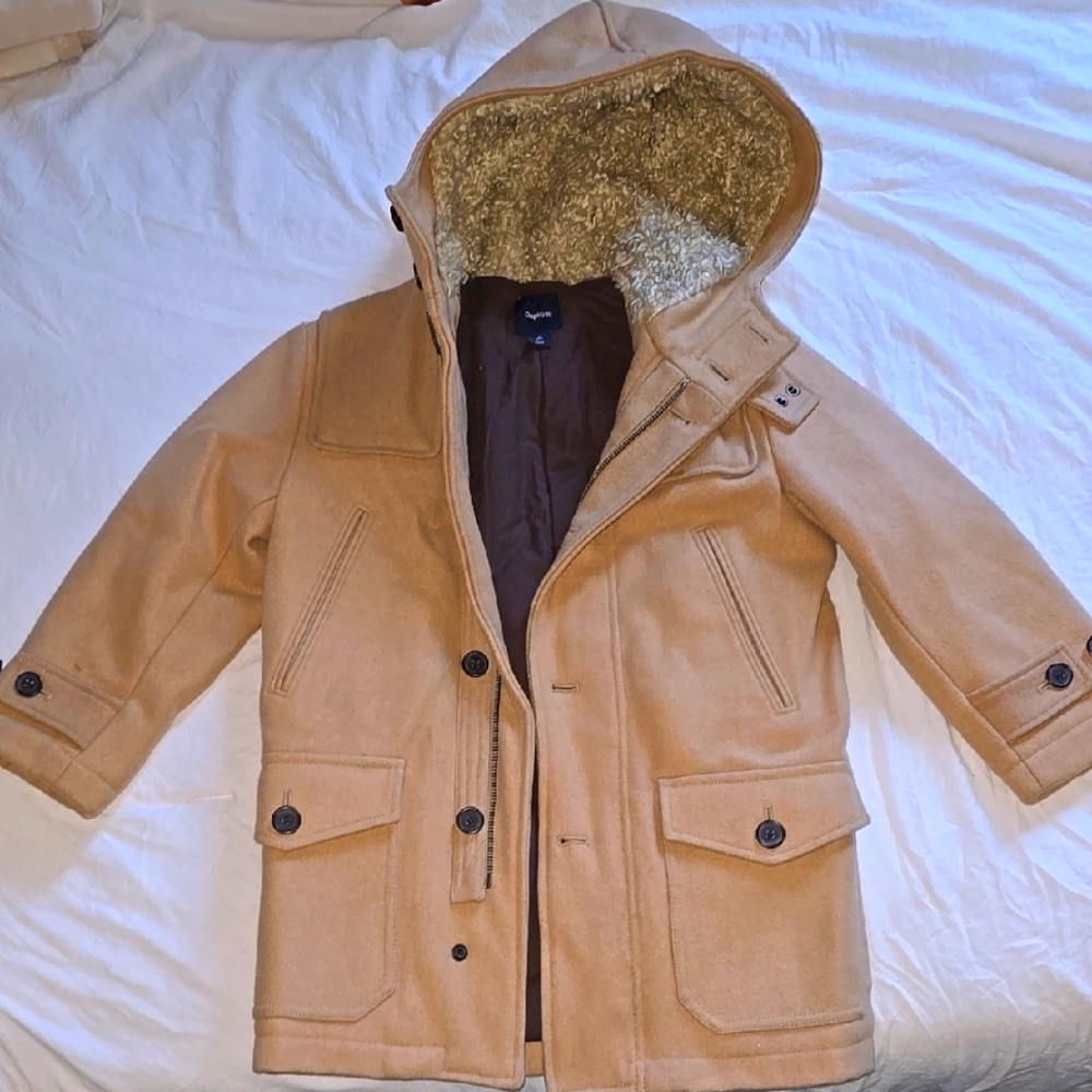 Gap Camel Wool Blend Coat with Hood